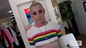 Blonde bombshell Melody Parker gets her tight cunt stretched wide by Bryan's big dick