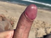 Jerking off at the beach