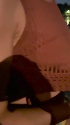 Sexy braless wife reaches an orgasm in public when I rub her clit in a night bar   Clip 1