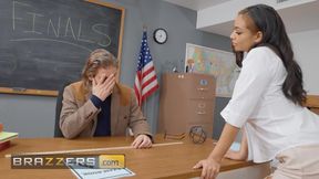 Young student fucks the professor straight on the the desk