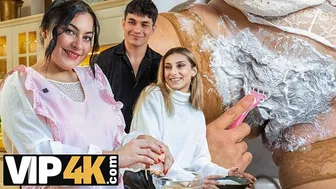 Hot mommy shaves her pussy then gets fucked hard in the bathroom