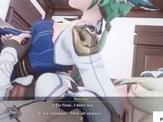 SHEMALE HENTAI GENSHIN IMPACT Lumine and Sucrose Have pleasure story CG Animated 4K