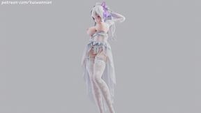 [mmd] Weak T-ara Bridal Erotic White Silk Wedding Dress
