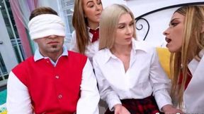 Khloe Kapri, Nicky Rebel, and Callie Black in a wet foursome