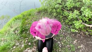 Pink Haired Skank Nika-Venus gets screwed next to a Cliff!