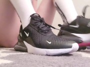Nike Sneakers Taking Off Feet Play Long Socks