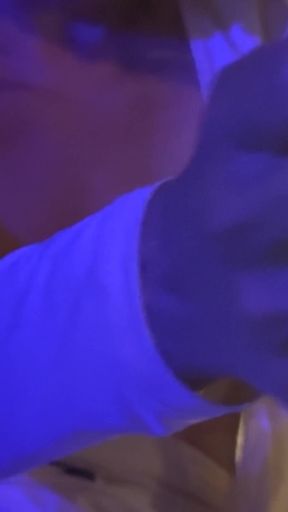 My beautiful breasts and pierced nipples are exposed in a night out bar by the sea   Clip 1