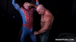 Spiderman bound and touched