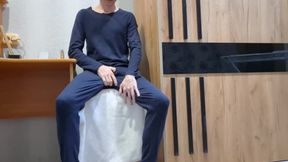 European Guy Smoking and Jerking off His Big Cock