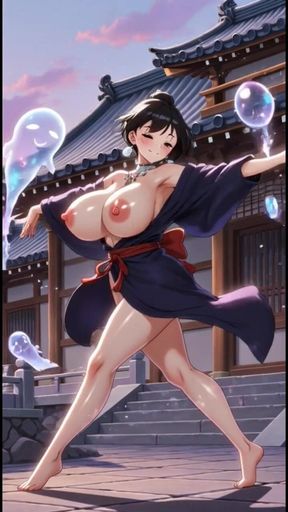 148. My Japanese Girl Dance at Temple (ai Animation)