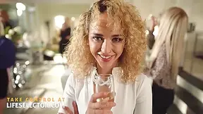 Geisha Kyd In Curly Haired Does Pov Sex At A Party Where She Is Getting Bored