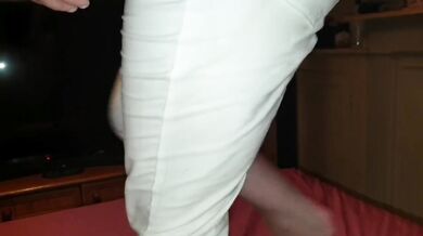 White Jeans Peeing compilation. How stained can I make them? ;)