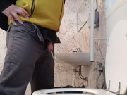 public toilet pee, uncutted foreskin