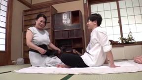 Rui Ayukawa's H-Cup Desire Awakens Post-Oil Massage for Son's Massive Manhood