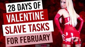 31 Days of VALENTINE slave tasks for February