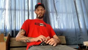 Stroking My Big Cock on My Smoke Break