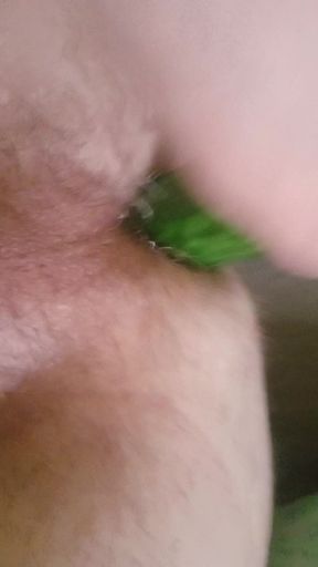 Instead of thick dick, thick cucumber fucks my fucking hole