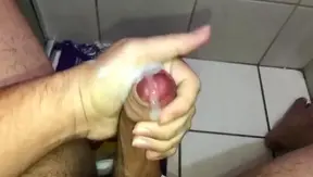 Hot Steamy Quickie: Blowjob Leads to Messy Bathroom Load – 18+