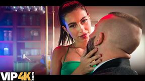 Czech couple's hot brunette babe gets hard anal in VIP bar