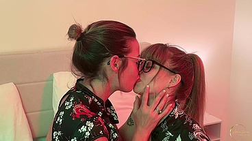 The First Lesbian Scene of Young Blonde Angèle Ice