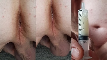 My Ass Up Orgasm Contractions of Glistening Anus 1:20 with Self Insemination 2:06
