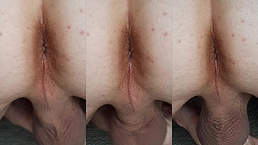 My Ass Up Orgasm Contractions of Glistening Anus 1:20 with Self Insemination 2:06