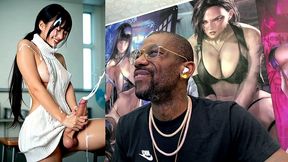tan big breast asian girl jerking off and cumming all over the fucking place, ai generated