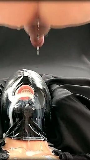 MILF Slave Receive Milk Enema From Her Master