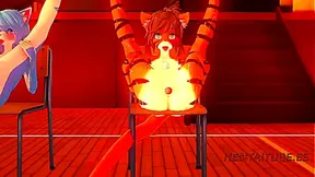 Furry Yiff Hentai 3D- Orgy Furry 4 Furry Girls with Dildos squirting