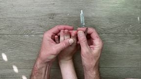 Older Hands Trim Natural Little Fingernails POV