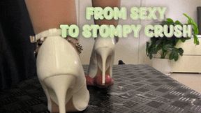 From Sexy to a Stompy Crush in my White Stiletto Heels (Slave POV Version) - TamyStarly - Cock Balls Crush Trample, Shoejob, CBT, Trampling, Bootjob, Stomping