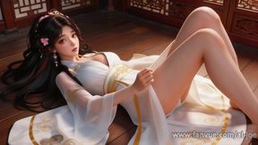 A Chinese Girl in Ancient Costume, Best Blowjob, 3p, and Nipple Stimulation, Leaving You Unable to Oppose. Ai-generated
