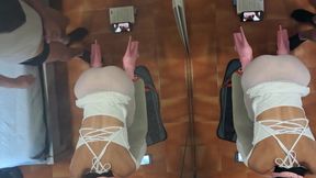 MILF Tied to a Chair and Fucked in the Mouth and Pussy