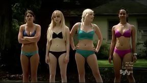 Girls strip to their bra and panties for a lost bet - EUF