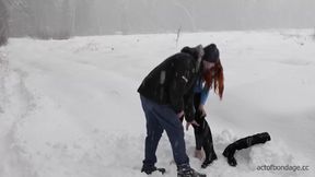 Russian Redhead Greta In Snow Bondage - Exended Version