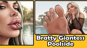 [STORY] Bratty Curvy Giantess Poolside Indulgence - Foot Worship Crushing Sweet Vore