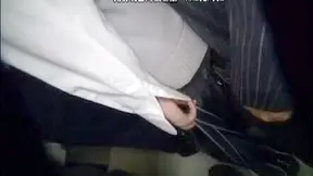 Hands Roam Under Her Miniskirt – Hot Subway Makeout Session