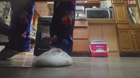Chrissy candid socks in kichen