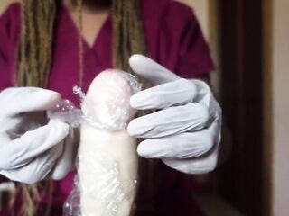 ASMR Jamaican Nurse Cleans Dick + Latex Gloves Tugjob