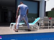 fuxcking in white wet spandex