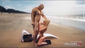 Three hot babes having sex on public beaches