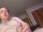 24yr old stroking his cock with his fleshlight(BearTwink)