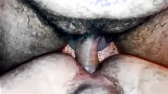Latin bear takes raw cock deep in his hairy ass until he cums