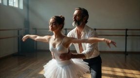 bailarina es seducida por su maestro anciano para follarla sin piedas- contenido generado por ia