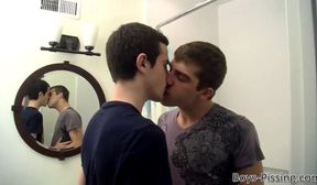 Kinky twinks Austin Ried and Conner Bradley jerk off and pee