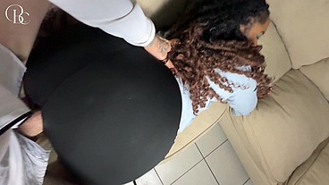 Ebony Secretary Wants a Promotion so Her Boss Fucked Her Through a Tiny Hole in Her Skirt