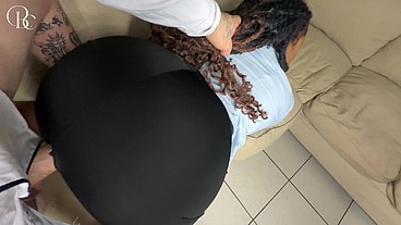 Ebony Secretary Wants a Promotion so Her Boss Fucked Her Through a Tiny Hole in Her Skirt