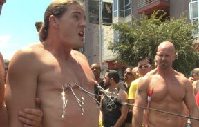 Hairy slave loves getting publicly humiliated