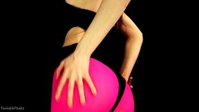 dildo stretches my ass in pink pantyhose