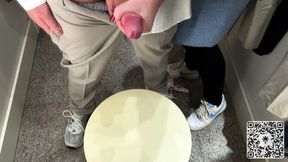 Fitting Room Fun with open Certain - Risky Public Blowjob